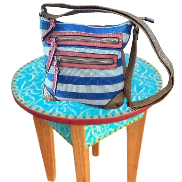 Apt 9 Purse Modern striped Blue, tan , orange Women’s - Picture 1 of 5